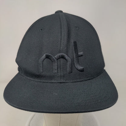 MT Logo Snapback Hat Black One Size Embroidered The Classics Yupoong