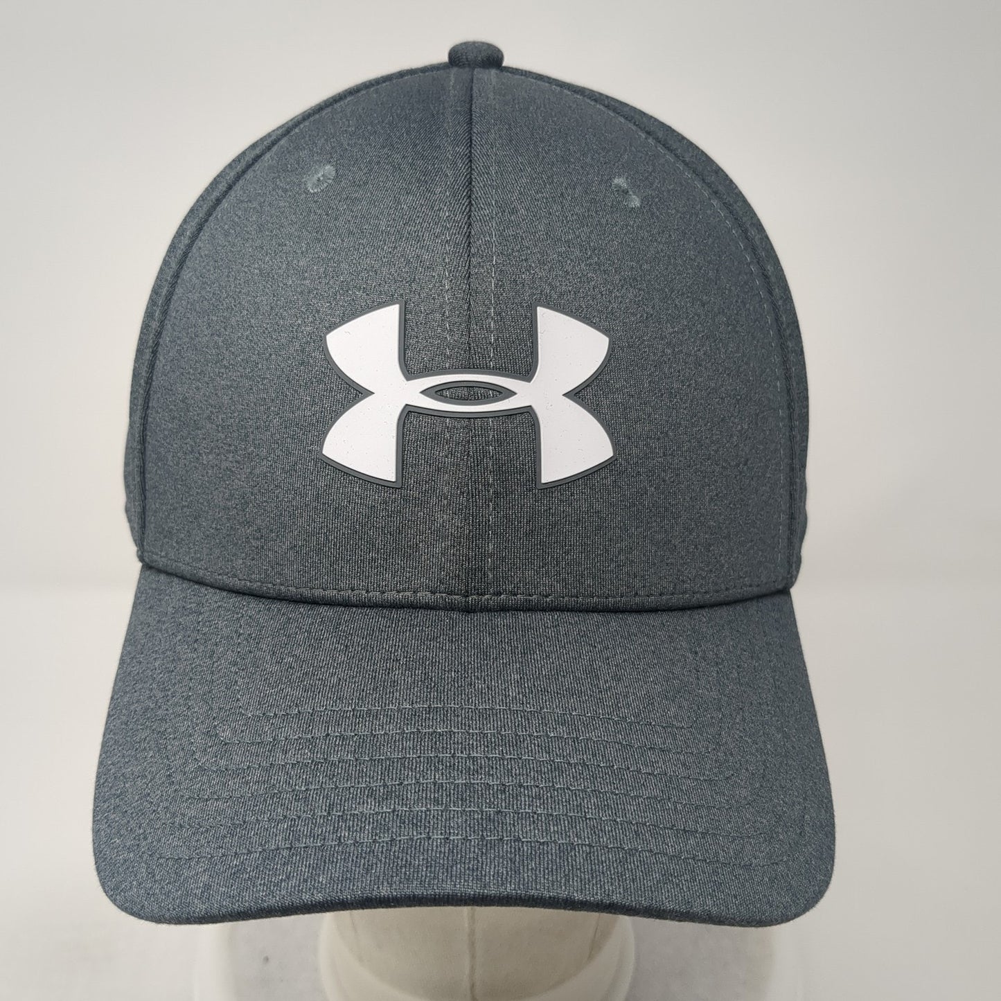 Under Armour Logo Fitted Hat Gray XL Spell Out Iso-Chill Vent Holes