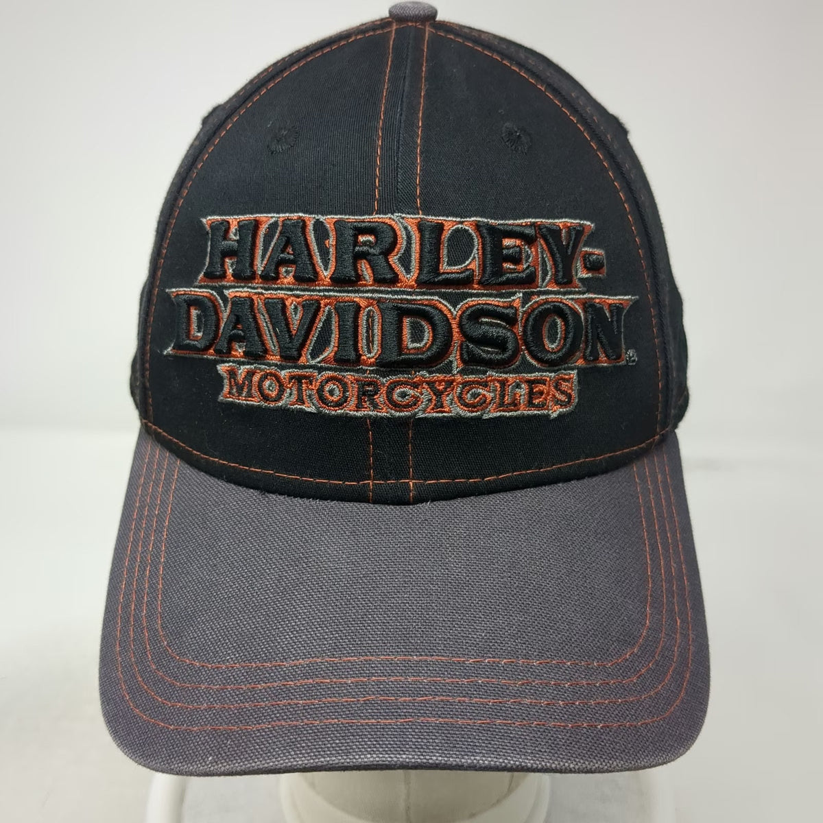New Era Baseball Cap Black L Harley-Davidson Motorcycles Fitted Hat Stretch Fit