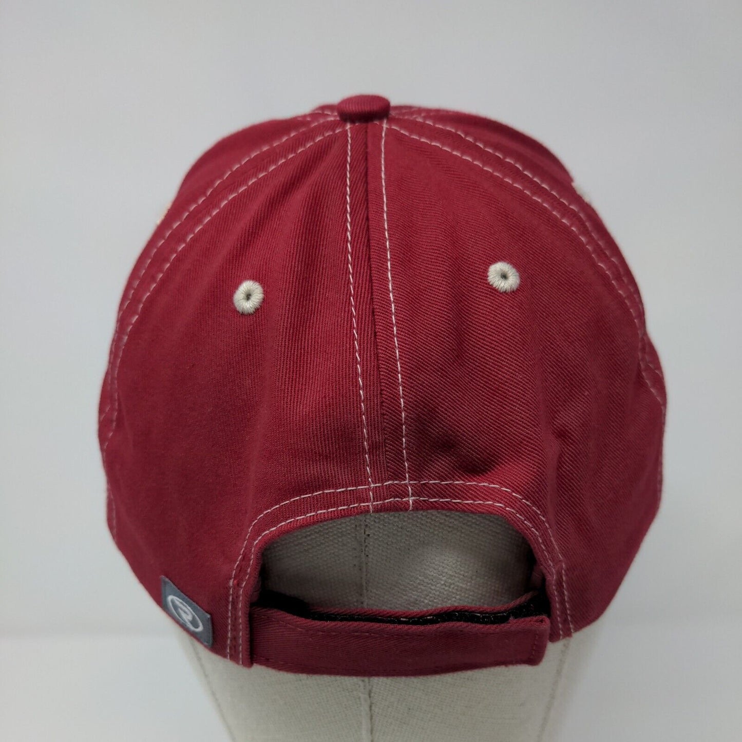 Farm Bureau Ins. Strapback Hat Red OSFA Embroidered Solid Richardson