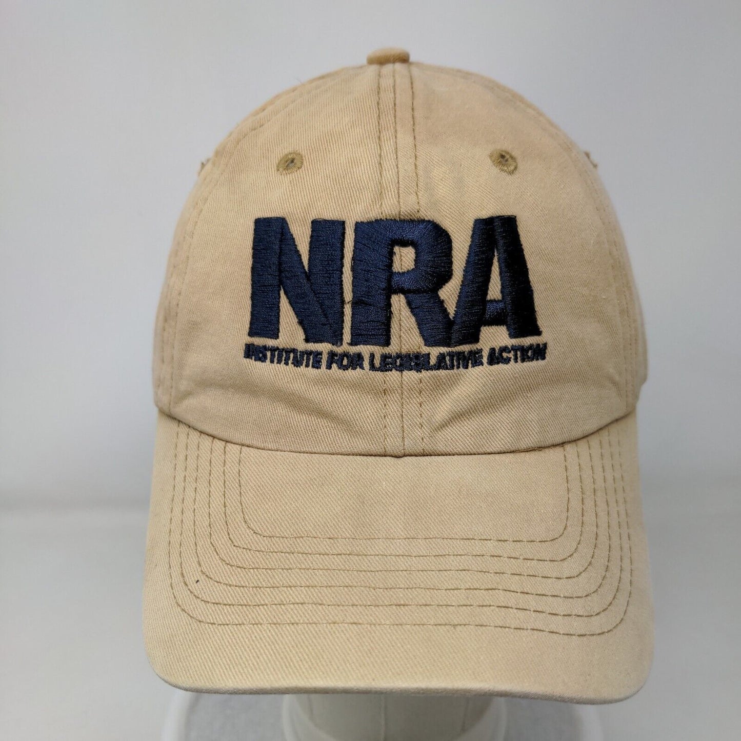 NRA Strapback Hat Tan One Size Embroidered Institute For Legislative Action
