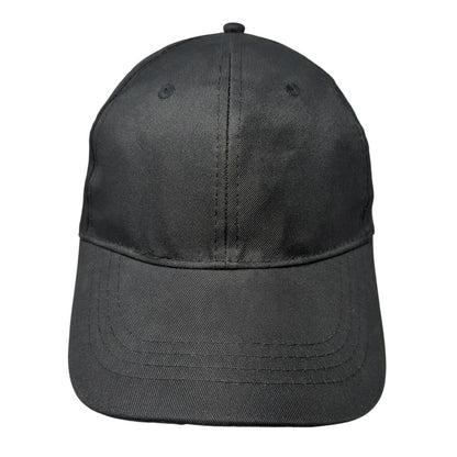 Unbranded Strapback Hat Black One Size Adjustable Vented Holes 6 Panel Blank