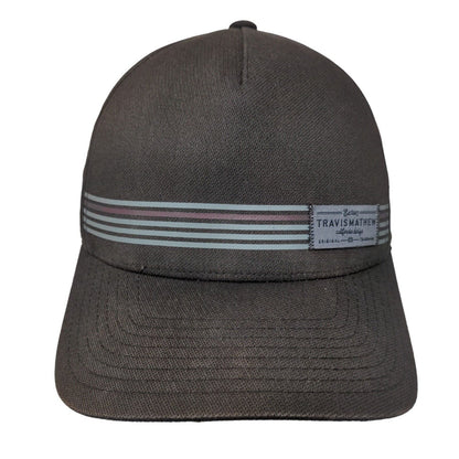 Travis Mathew Snapback Hat Black One Size Striped Trim Flexfit 110 Yupoong