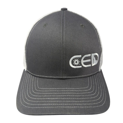 CED Snapback Trucker Hat Gray OS Adjustable Embroidered Mesh Back Richardson