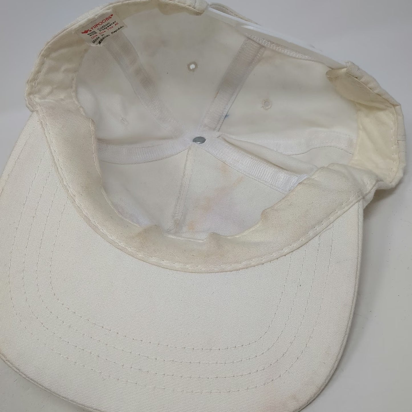 Yupoong 5 Panel White Hat One Size Tricky Tees Snapback Pink Purple Cotton