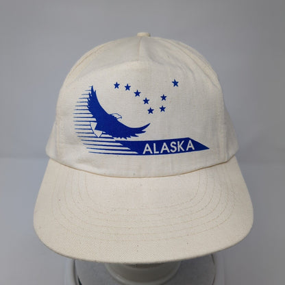 Alaska Snapback Hat Tan One Size Adjustable Patriotic Arctic Circle Cotton