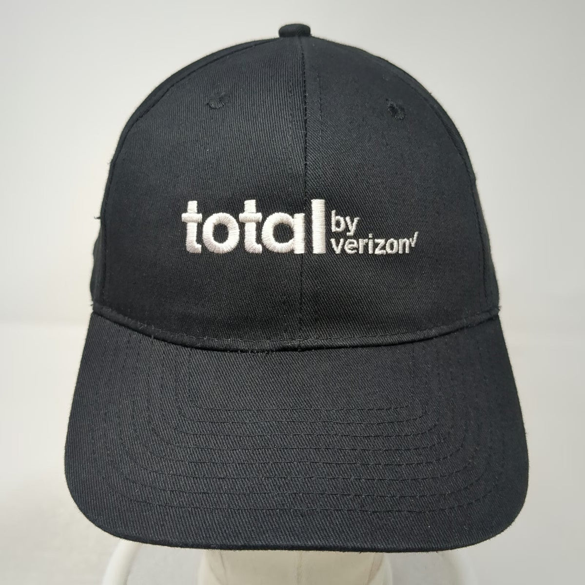 Hit Total by Verizon Logo Embroidered Black Baseball Cap Hat One Size Strapback