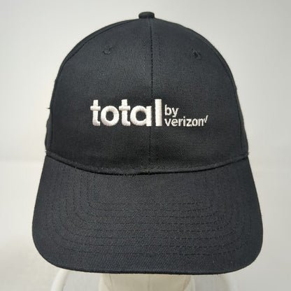 Hit Total by Verizon Logo Embroidered Black Baseball Cap Hat One Size Strapback