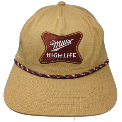 Mad Engine 5 Panel Brown Hat One Size Miller High Life Beer Logo Rope Snapback