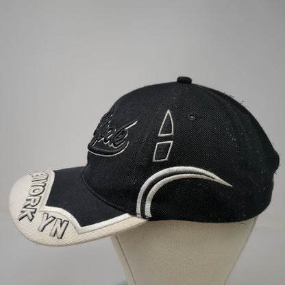 Black Baseball Cap One Size Embroidered New York City Contrast Brim Script Hat