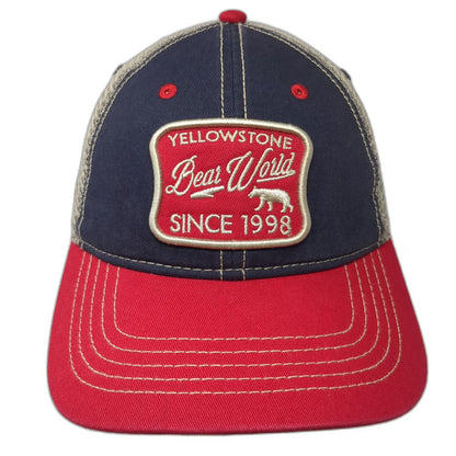 Hat Graphix Yellowstone Bear World Baseball Cap Blue Red Beige One Size Mesh