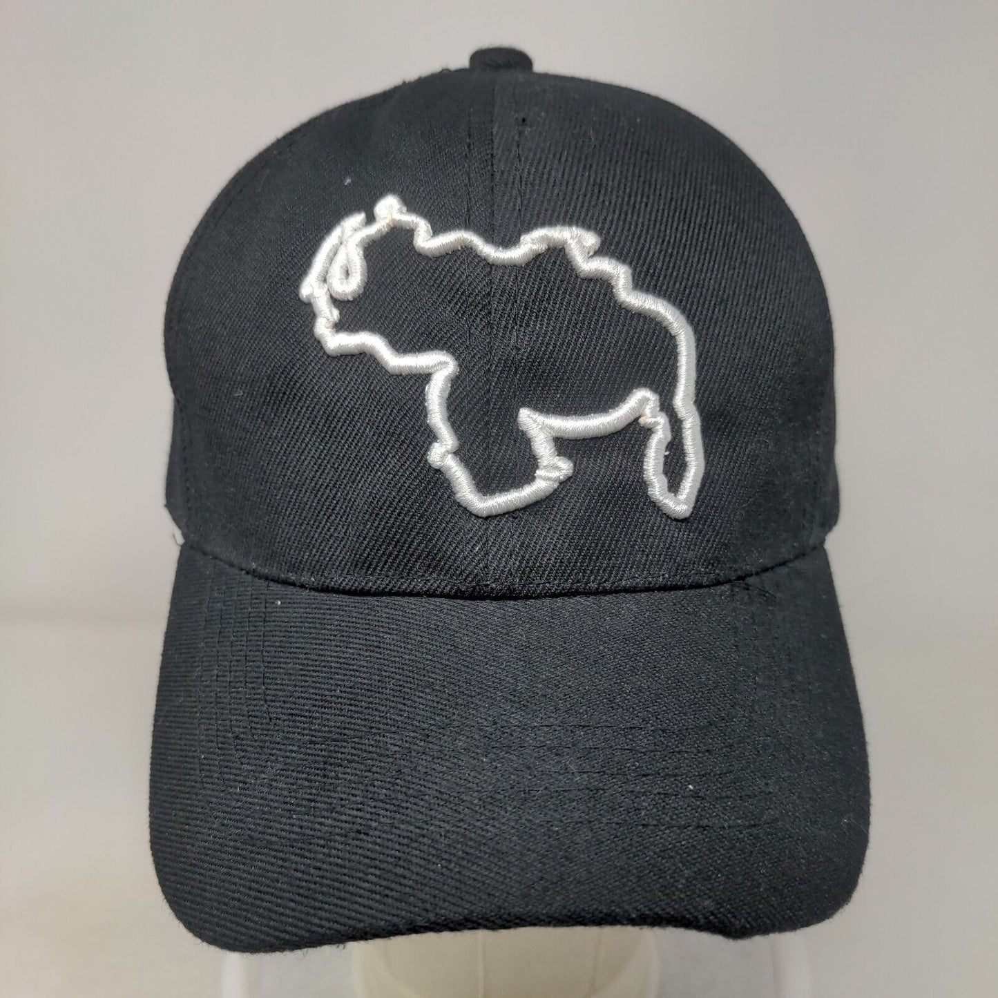 Unbranded Strapback Hat Black One Size Adjustable Embroidered 6 Panel