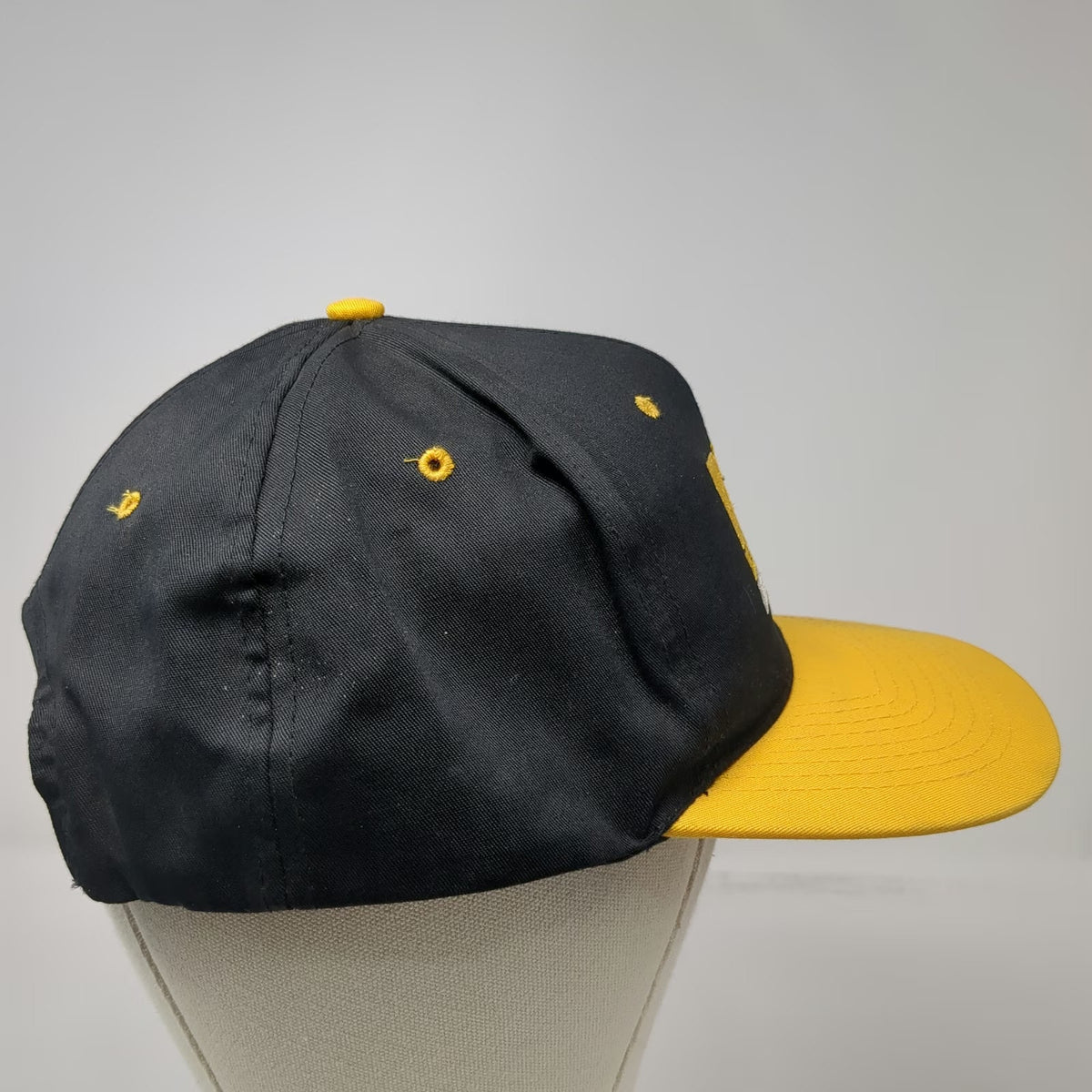 Nissun Snapback Hat Black Yellow OS BRK Electronics Embroidered Logo 2-Tone
