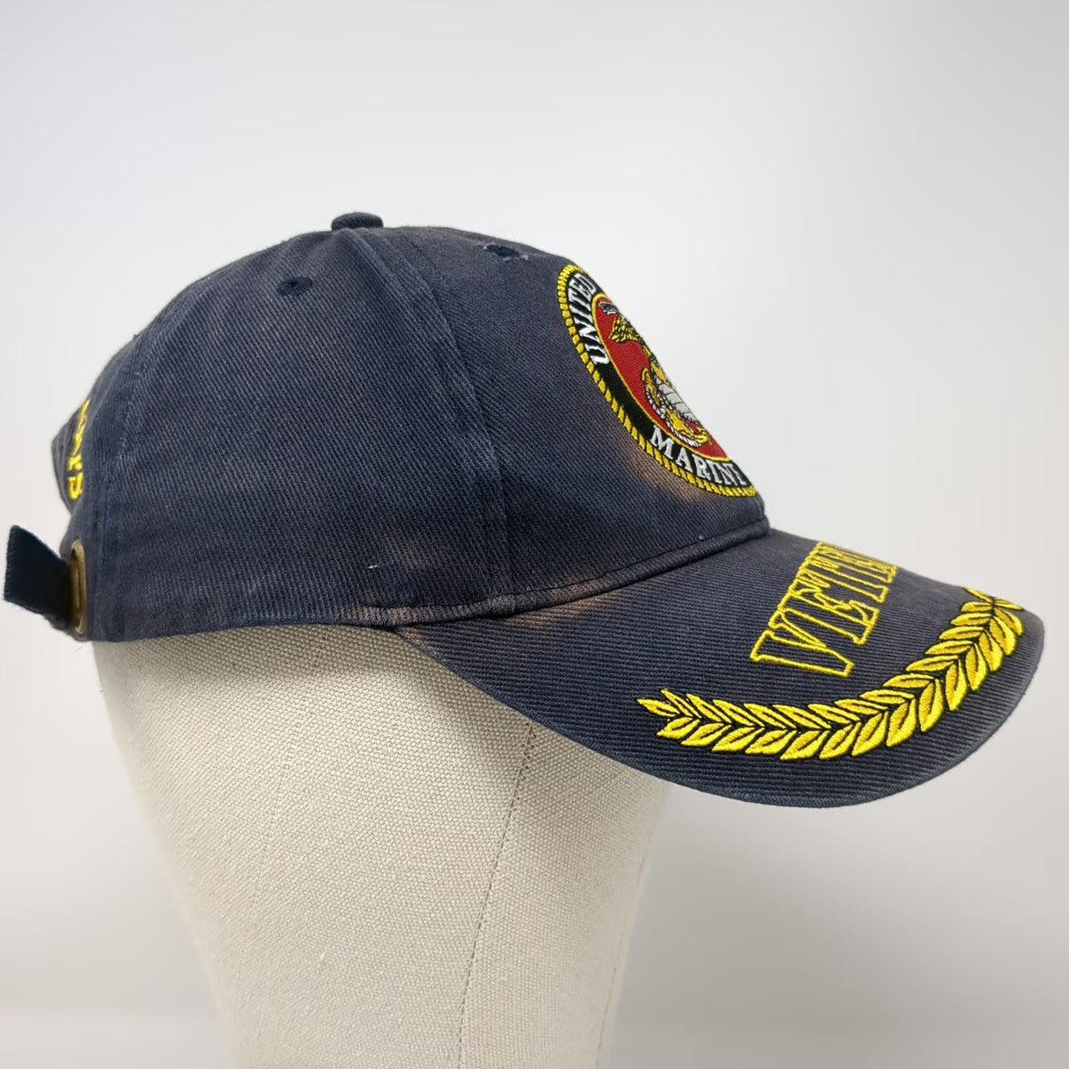 Blue Baseball Cap One Size USMC United States Marine Corps Veteran Hat Emblem