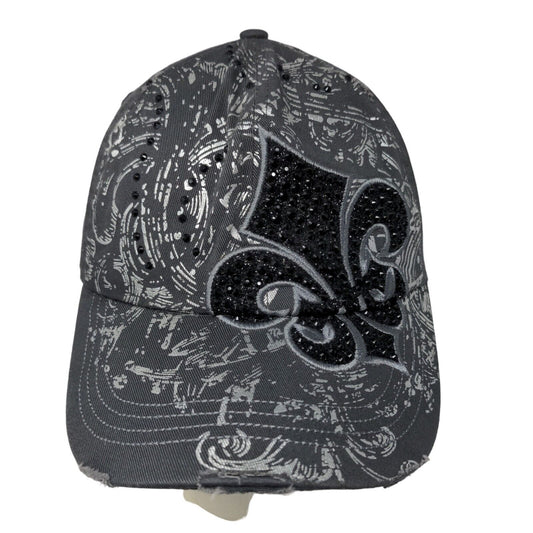 BKE Buckle Men's Slideback Hat Gray Adjustable Embroidered Rhinestone Accent