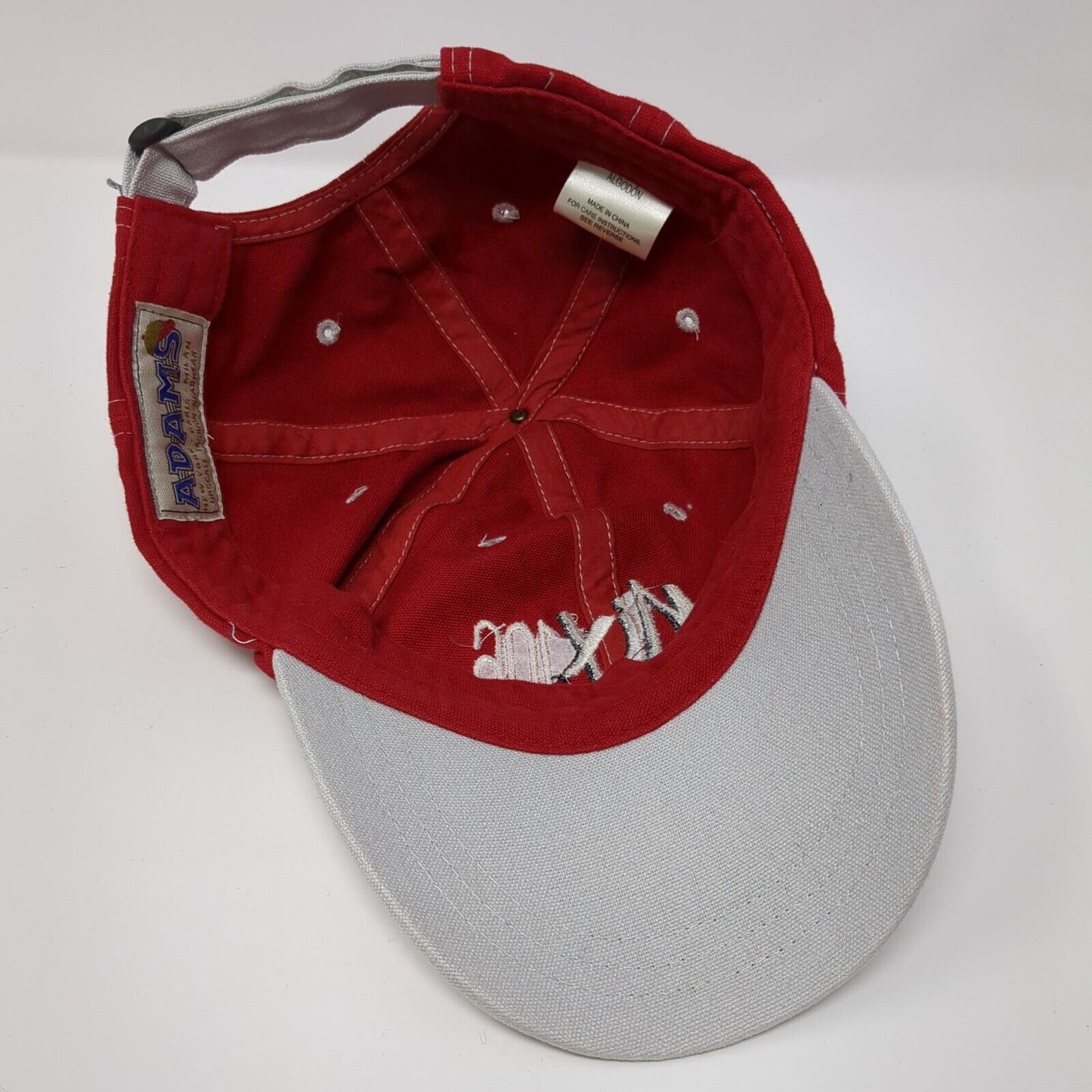 Mix 106 Strapback Hat Red OSFA Adjustable Embroidered 6 Panel Adams