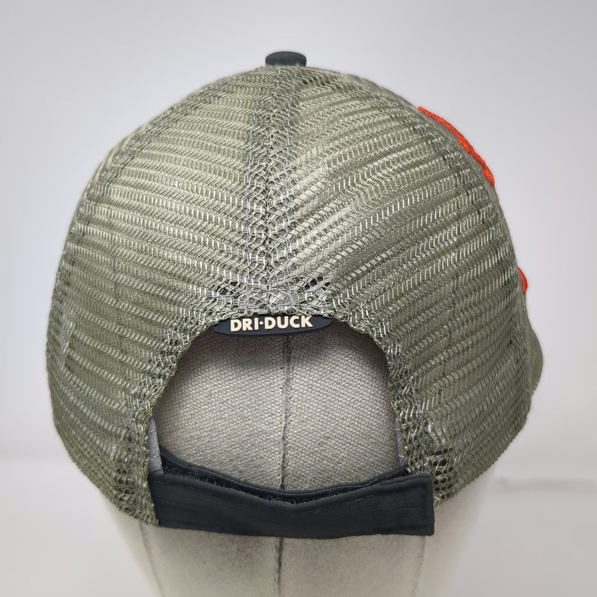 DRI-DUCK Baseball Cap Gray One Size Mesh Edward Jones Orange Antlers Hat Stitch