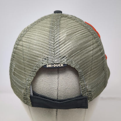 DRI-DUCK Baseball Cap Gray One Size Mesh Edward Jones Orange Antlers Hat Stitch