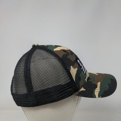 USA Flag Patch Snapback Mesh Back Trucker Hat Camo One Size Diesel Power