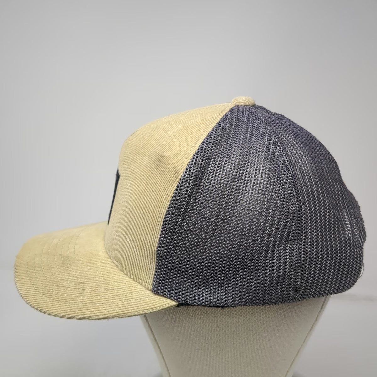 Ariat Trucker Hat Beige One Size Corduroy Mesh Snapback Gold Logo Flexfit 110