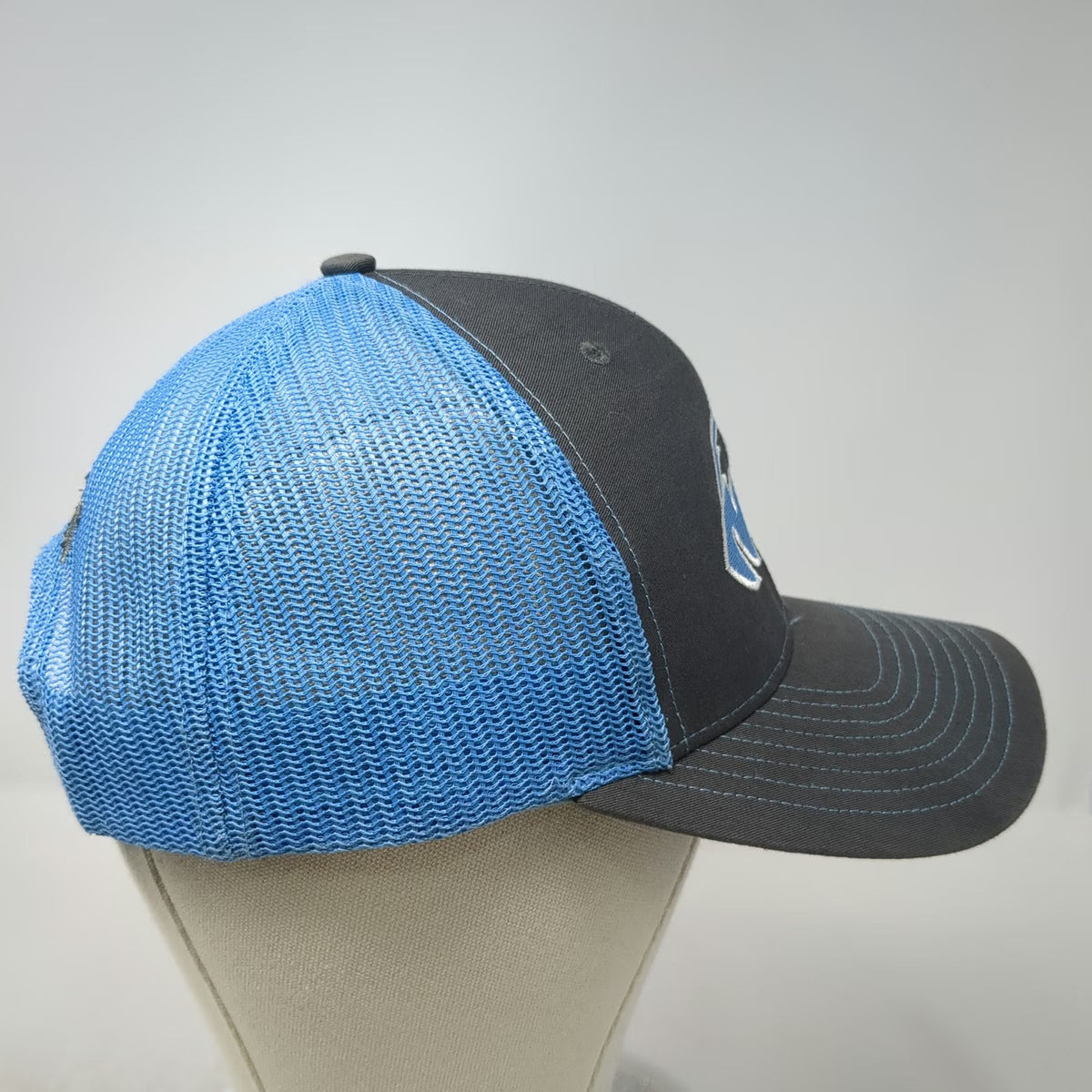 Richardson Trucker Hat Gray Blue One Size MVHS Eagle Embroidered Snapback