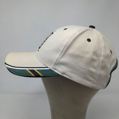 Brickyard Authentics Men's Strapback Hat Tan Green Embroidered Golf Logo