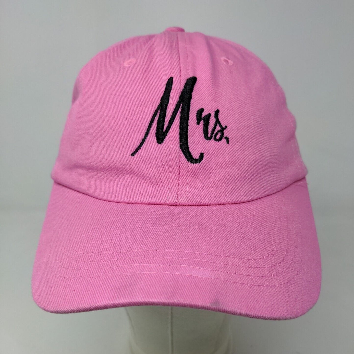 Unbranded Women's Slideback Hat Pink Embroidered Mrs. Logo 100% Cotton