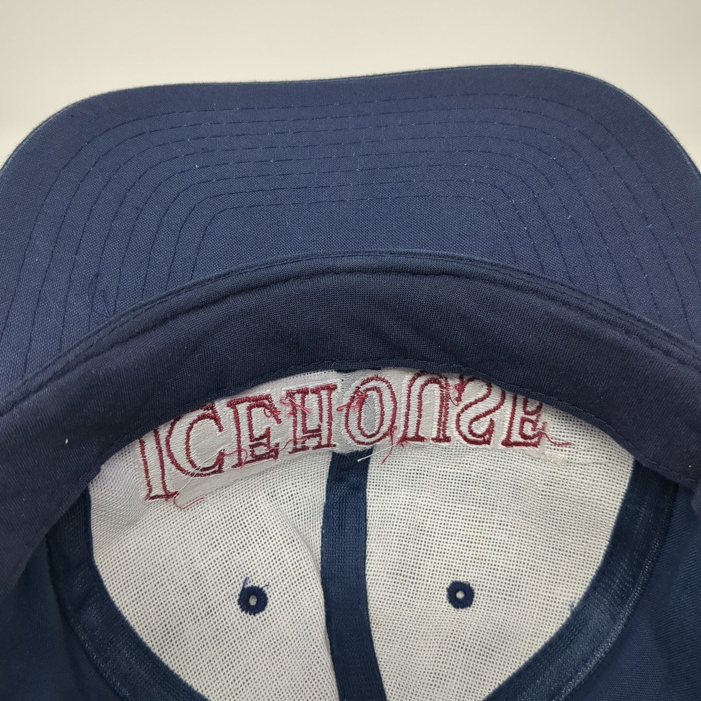 Ice House Snapback Hat Blue One Size Adjustable Embroidered 6 Panel Nissin