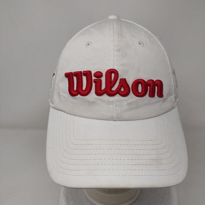 Wilson Slideback Golf Hat White OSFM Adjustable Embroidered Snapx 6 Panel