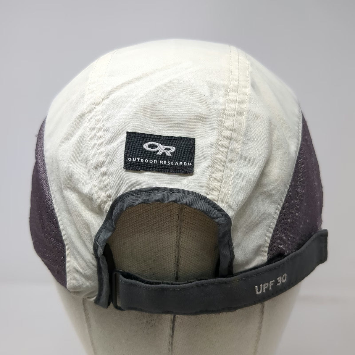 Outdoor Research 5 Panel White XL Hat Mesh UPF 30 Strapback Gray Hiking Running