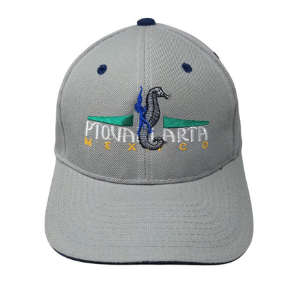 Pto. Vallarta Mexico Strapback Hat Gray One Size Embroidered 6 Panel