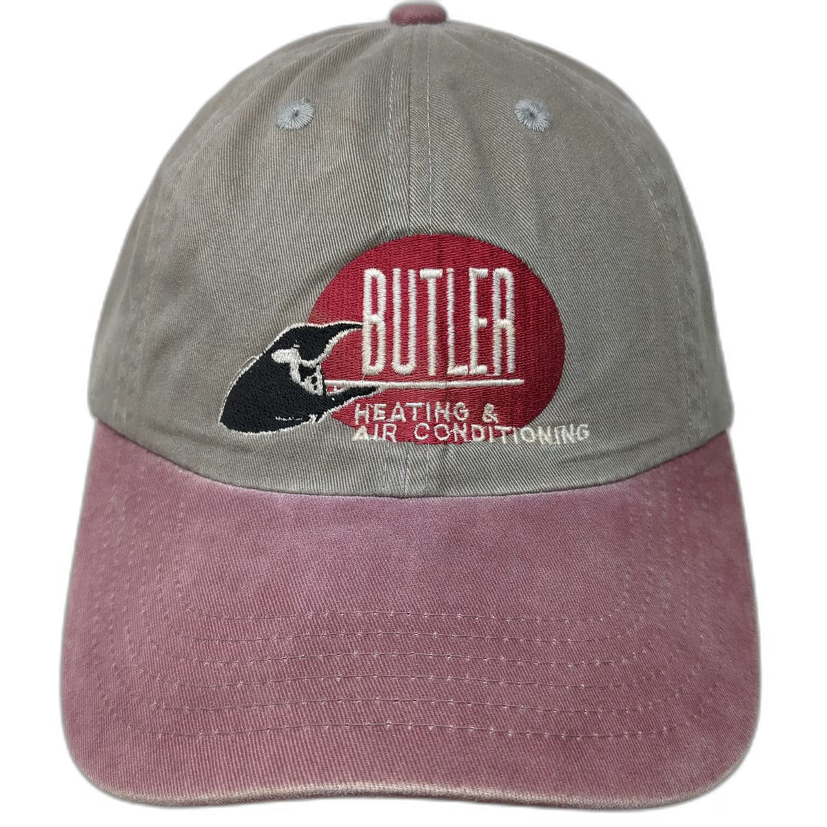 Port Authority Baseball Cap Gray Red OSFM Butler Heating Air Conditioning Hat