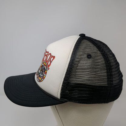 TC Bros. Trucker Hat Black White One Size Winged Engine Motorcycle Graphic Foam