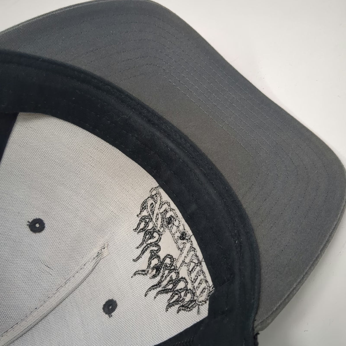 Richardson Trucker Hat Gray One Size Snapback Kershaw Curb & Gutter Flames Mesh