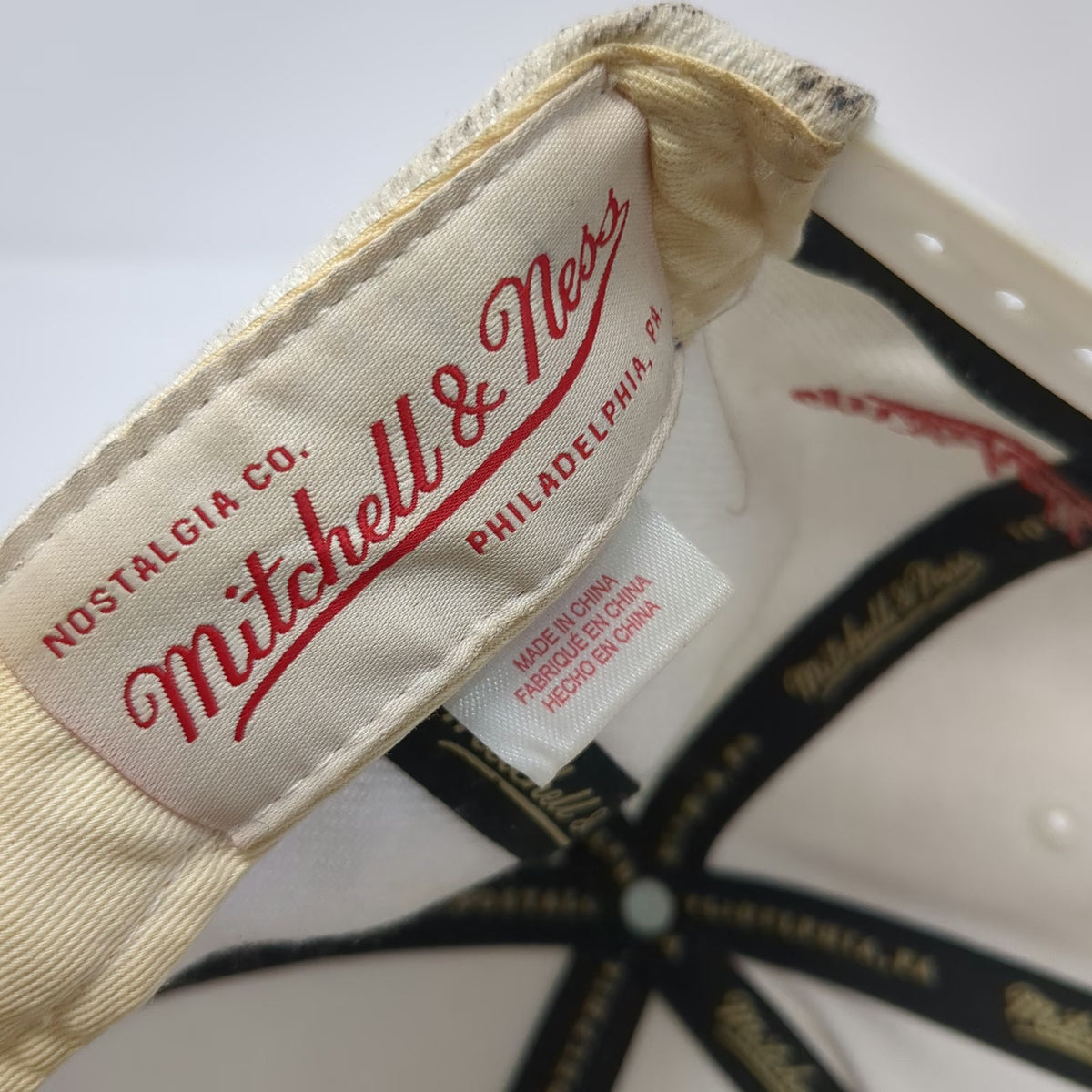 Mitchell & Ness Houston Rockets Snapback White OS Hat Green Under Visor NBA
