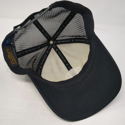 Hurley Trucker Hat Black OSFM Snapback Mesh Born From Water Surfing Beach Hat