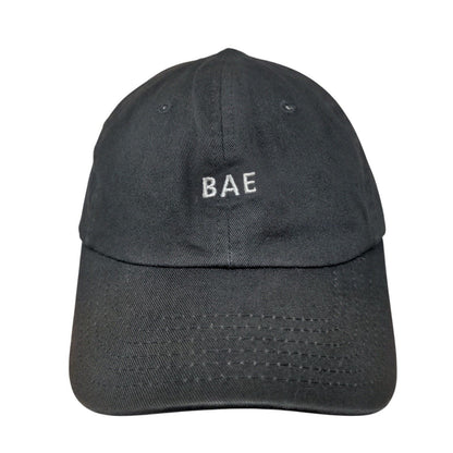 BAE Slideback Hat Black One Size Adjustable Embroidered Vented Holes 6 Panel