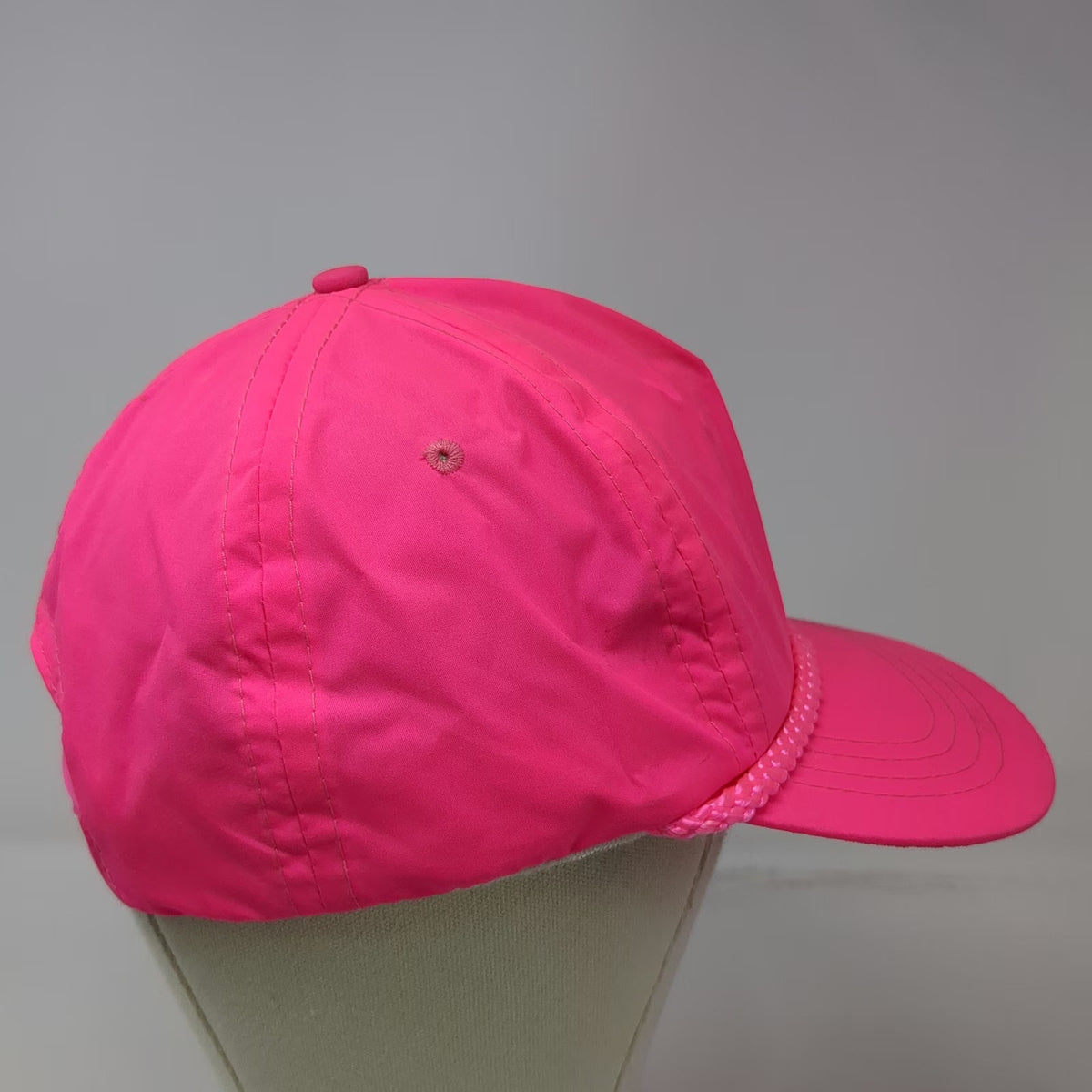 Sportcap 5 Panel Pink One Size Rope Snapback Hat Nylon Terry Cloth Unstructured