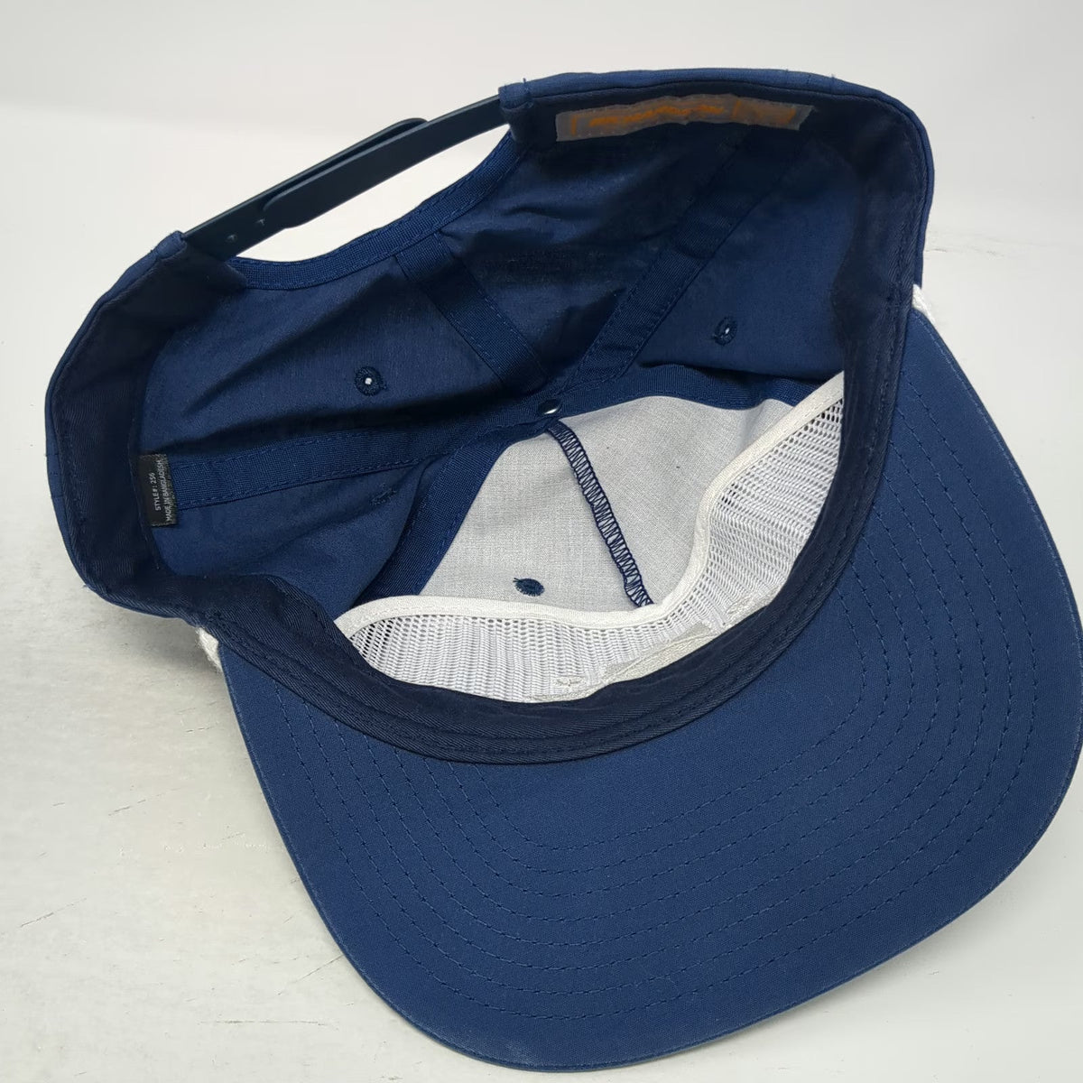 Richardson 5 Panel Hat Blue One Size Rope Snapback Embroidered Logo Cotton