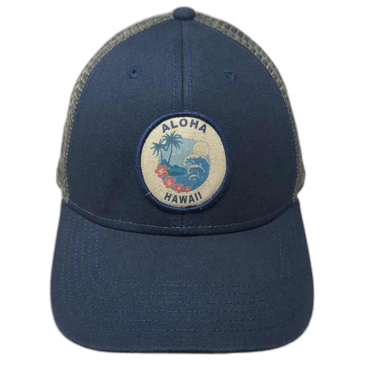 Legacy Trucker Hat Blue One Size Aloha Hawaii Patch Mesh Back Snapback Cap
