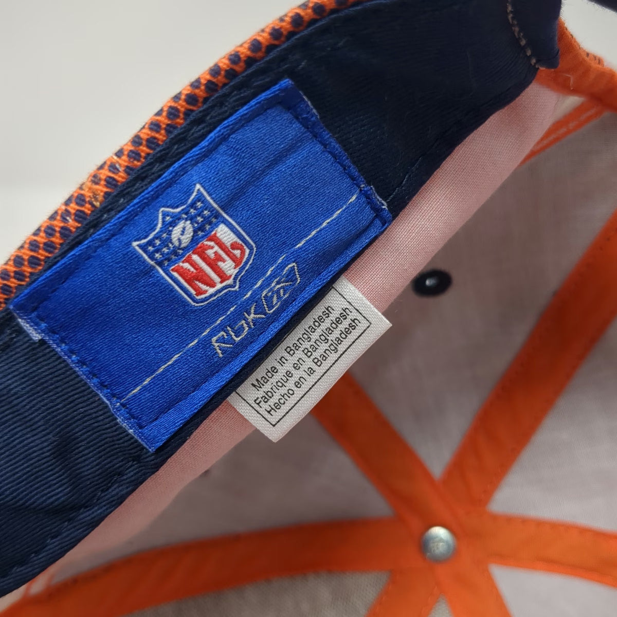 Reebok Denver Broncos NFL Blue Orange White OSFM Strapback Cotton Logo Cap Hat