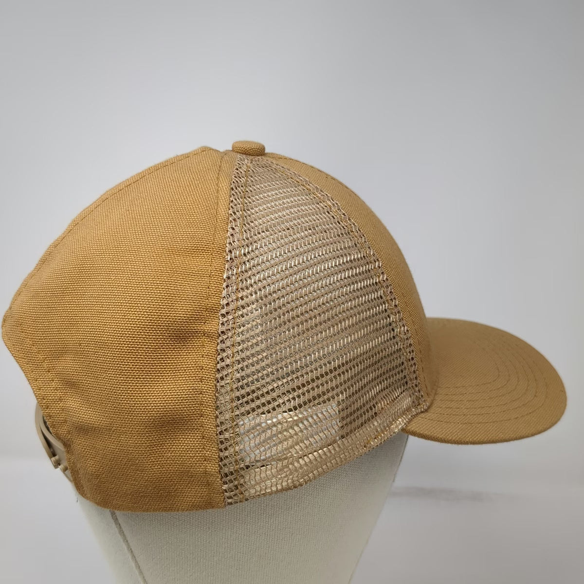 Carhartt Snapback Hat Brown Mesh Back Patch Made in USA Trucker Cap Vintage