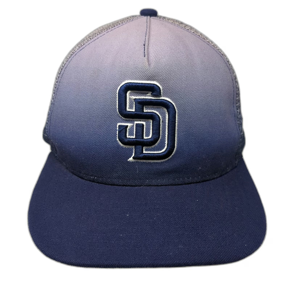 San Diego Padres MLB New Era Blue Trucker Hat L Mesh Snapback Ombre Gradient SD