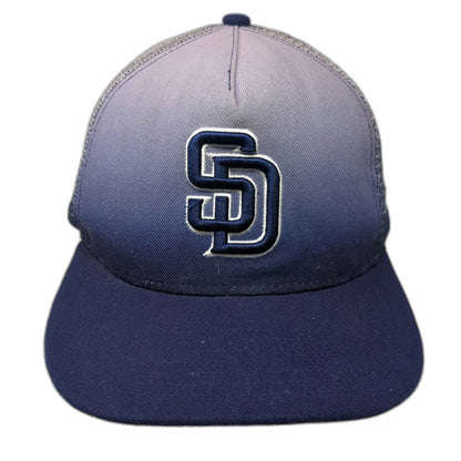 San Diego Padres MLB New Era Blue Trucker Hat L Mesh Snapback Ombre Gradient SD