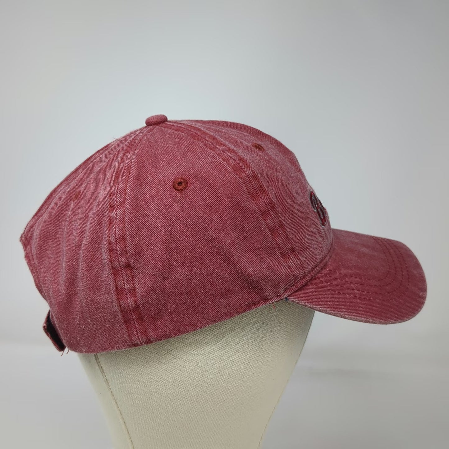 Jacobson Hat Baseball Cap Red Gray One Size Adjustable Washed Cotton Bermuda