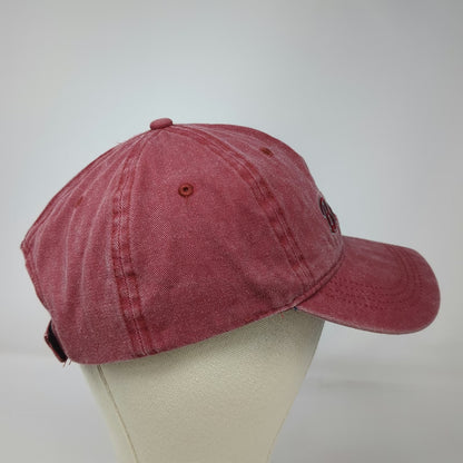 Jacobson Hat Baseball Cap Red Gray One Size Adjustable Washed Cotton Bermuda