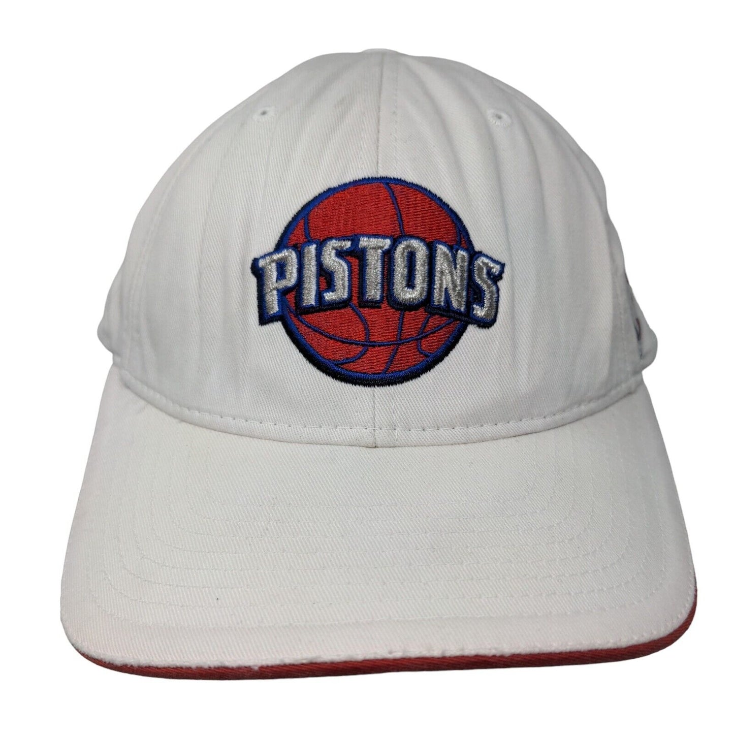 Reebok Detroit Pistons Strapback Hat White Embroidered Logo Adjustable NBA