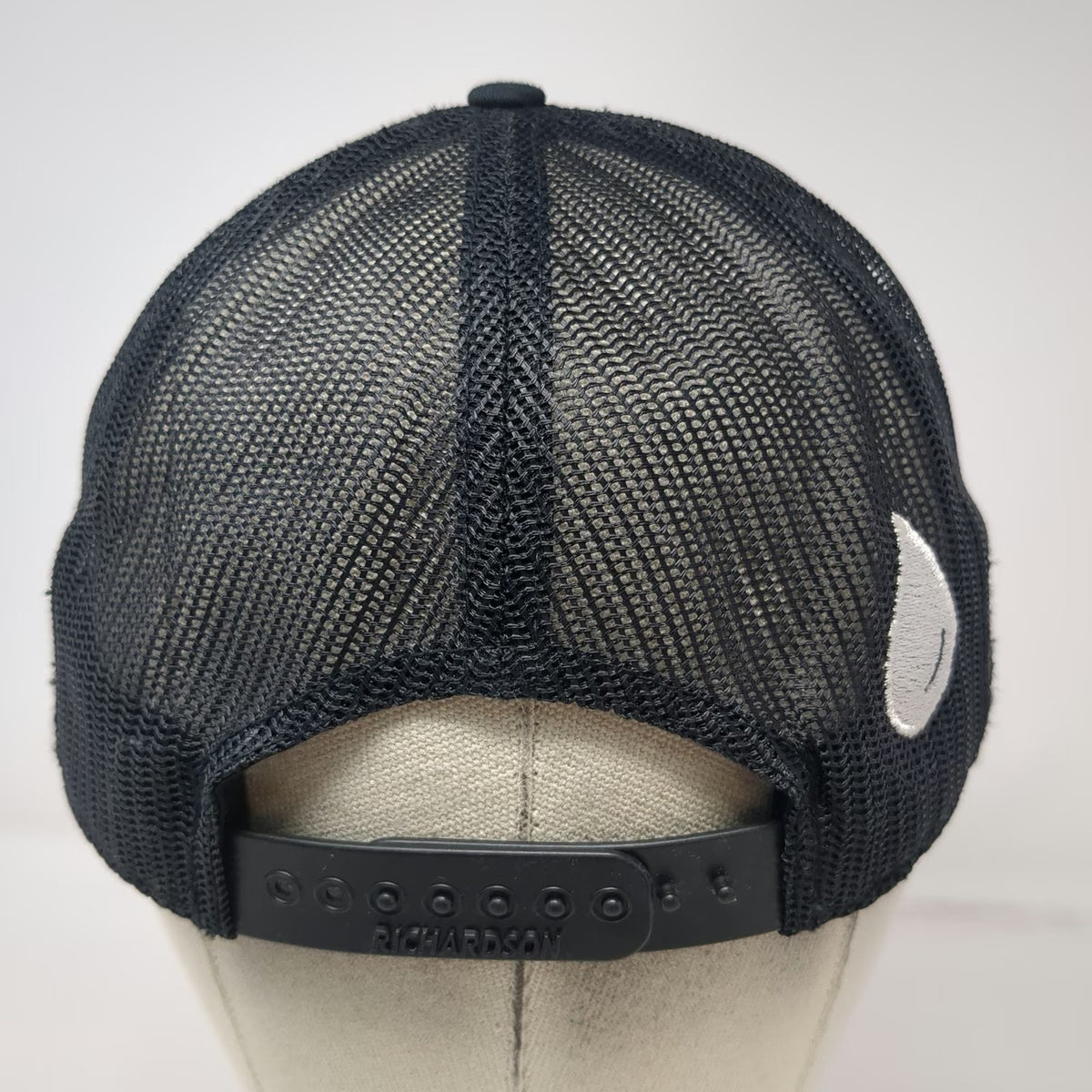 Richardson Trucker Hat Black OSFM Elevated Hydration Snapback Mesh White Drop