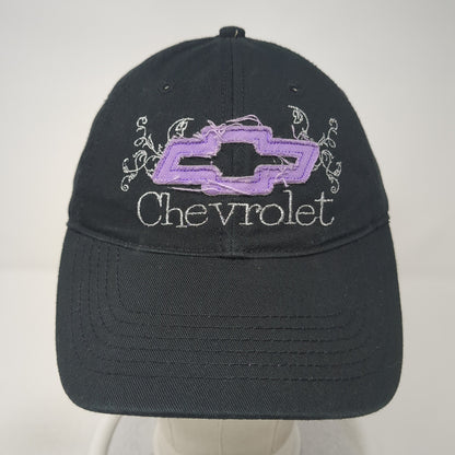 Chevrolet Strapback Hat Black One Size Adjustable 6 Panel General Motors