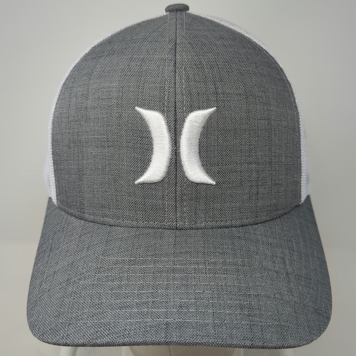 Hurley Trucker Hat Gray One Size White Logo Snapback Mesh Baseball Cap Yupoong